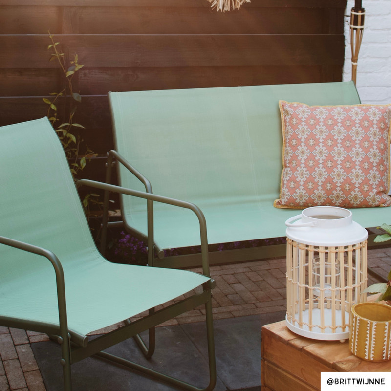 Lantaarn rotan - wit - ø20x30 cm 